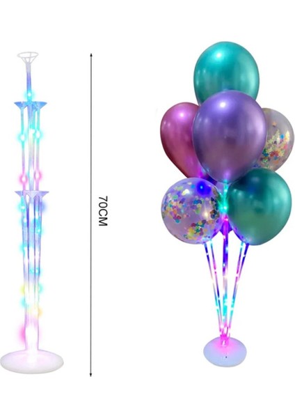 LED Işıklı Balon Standı - 70 Cm, Parti ve Etkinlikler Için Dekoratif Balon Standı