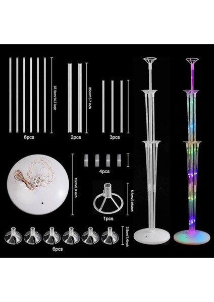 LED Işıklı Balon Standı - 70 Cm, Parti ve Etkinlikler Için Dekoratif Balon Standı fırsatları