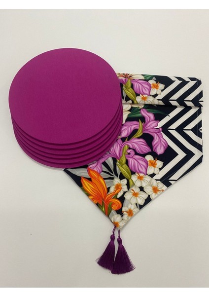 Zambak Desenli Runner Supla Takım