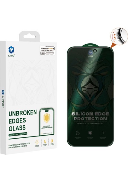 D+ Ultra Silikon Kenar Privacy iPhone 15 Ekran Koruyucu
