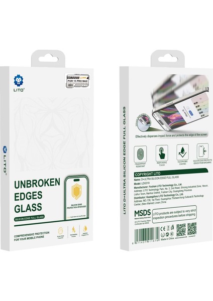 D+ Ultra Silikon Kenar Privacy iPhone 15 Ekran Koruyucu