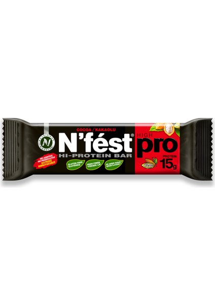Yüksek Protein Bar Kakaolu 50g X 12 Adet