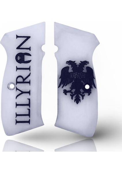 Silah Kabzası - Cz 75, Canik 55, S120, L120 ile Uyumlu - Beyaz Renk - Pleksi Malzemesinden Yapılma - PLCZ75BY063