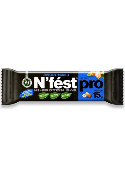 Nfést Yüksek Protein Bar Fındıklı 50g x 12 Adet