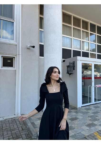 Aria Omuz Detaylı Elbise 1155
