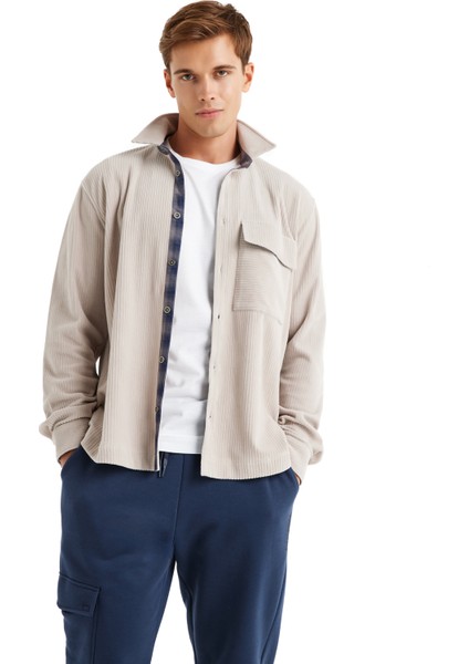 Erkek Gömlek 40634 - Krem