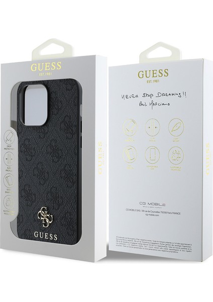 Apple iPhone 14 Pro Max Uyumlu Kılıf Guess Orjinal Lisanslı Magsafe Şarj Özellikli Small 4g Classic Siyah indirimleri