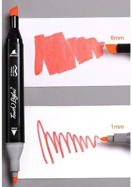 48'li Çift Tatraflı Marker Kalem Seti Resim Mimari ve Grafik Tasarım Kalemi