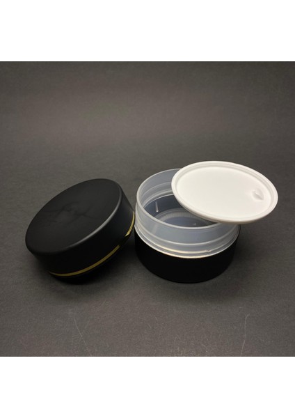 100 ml Plastik Krem Kutusu , 100 cc Siyah Renkli Kapaklı Krem Kavanozu x 3 Adet