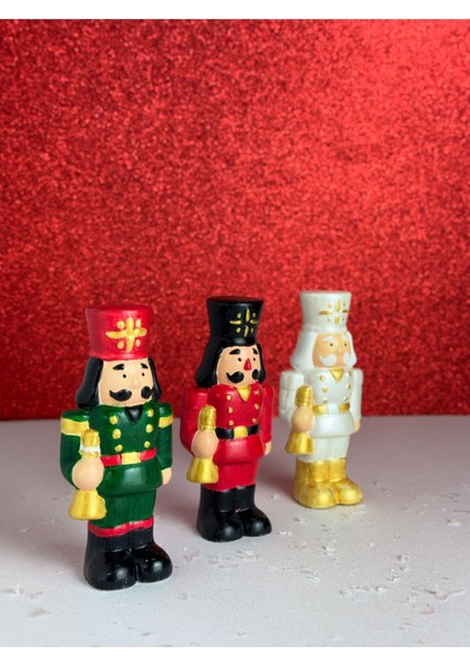 Kırmızı Yılbaşı Dekoru Fındık Kıran Kurşun Asker Nutcracker Yeni Yıl Biblo