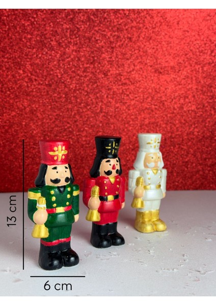 Kırmızı Yılbaşı Dekoru Fındık Kıran Kurşun Asker Nutcracker Yeni Yıl Biblo