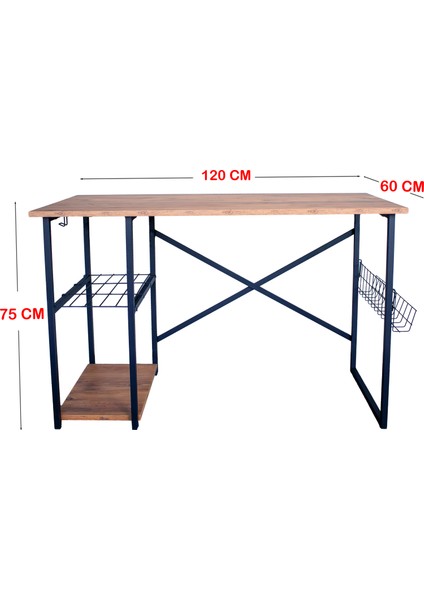 Çalışma Masası Takımı 120X60 cm Bilgiseyar, Ders, Ofis Masası - Çam