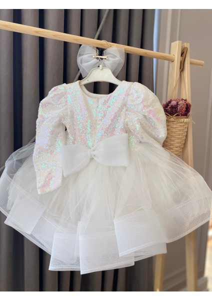 Babyaden Pullu Payetli Tütü Kabarık Doğum Günü Parti Kostüm Uzun Kollu Abiye Kız Çocuk Elbisesi fiyatları