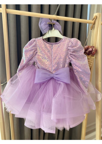 Babyaden Pullu Payetli Tütü Kabarık Doğum Günü Parti Kostüm Uzun Kollu Abiye Kız Çocuk Elbisesi fırsatları