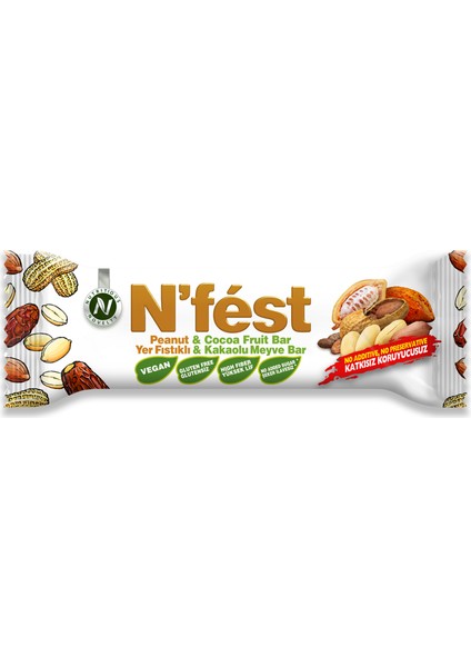 Meyve Bar Yer Fıstıklı ve Kakaolu 40g x 12 Adet