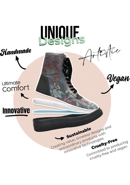 Kadın Vegan Deri Siyah Uzun Bot - Show me Some Loving Tasarım