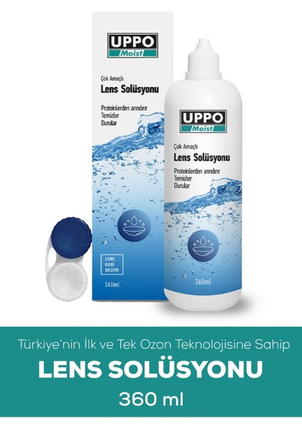 Uppo Moist Lens  Solüsyonu 360 ml Türkiye'de ve Dünya'da Ozanlama Teknolojisi Ile Üretilen Ilk Solüsyon