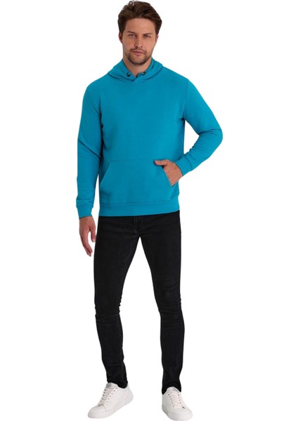 Erkek Kapşonlu Kanguru Cepli Sweat