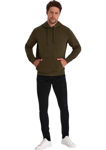 Erkek Kapşonlu Kanguru Cepli Sweat