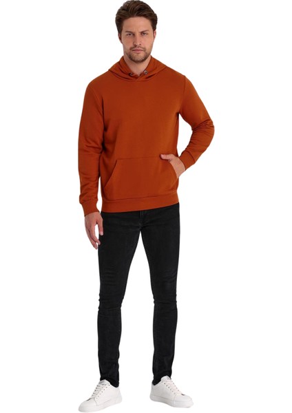 Erkek Kapşonlu Kanguru Cepli Sweat