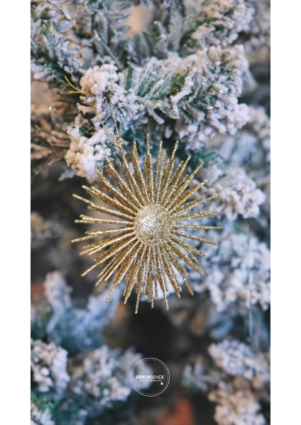 Yılbaşı Süsü Simli Güneş Model Altın modelleri