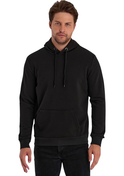 Erkek Kapşonlu Kanguru Cepli Sweat
