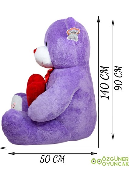 Harika Peluş 140 cm Dev Bobo Seni Seviyorum Kalpli Sevgiliye Özel