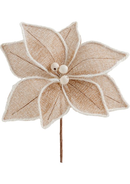 Yapay Jüt Ponsetya Pike Krem 27 cm