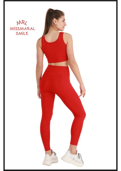 Kadın Kırmızı Tayt Yüksek Bel Toparlayıcı Tam Boy Modern ve Dinamik Stil HB11021 fiyatları