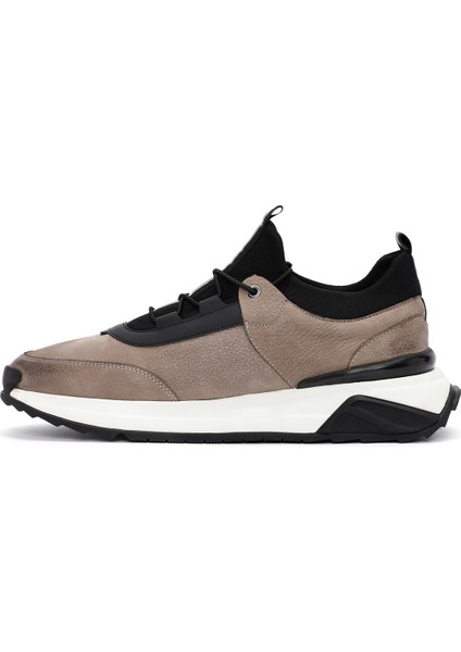 Erkek Vizon Bağcıklı Nubuk Deri Casual Sneaker 24WFD7227V3 fiyatları