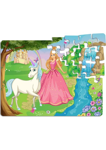 Kelebek Oyuncak Prenses ve Unicorn 96 Parça Puzzle