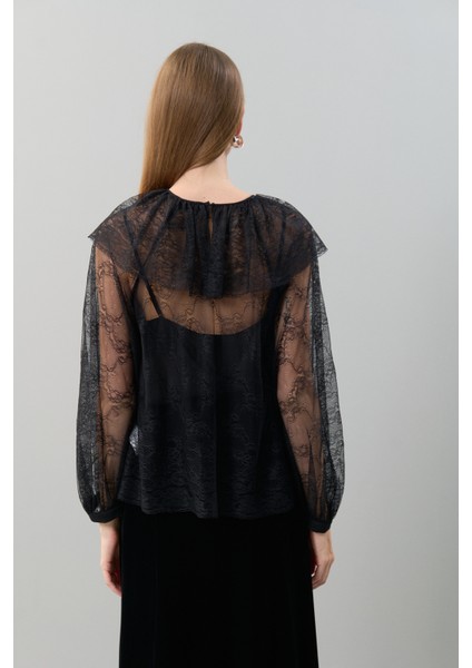 Dantel Bluz Siyah K2513054_001 fiyatları