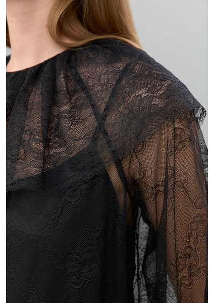 Dantel Bluz Siyah K2513054_001 indirimleri