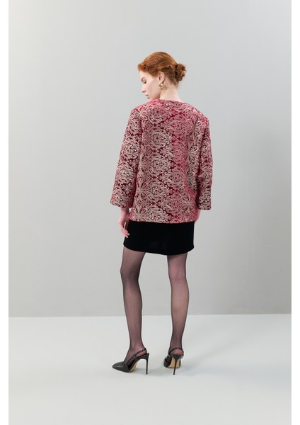 İşlemeli Kadife Kap Bordo K2516308_008 fiyatları