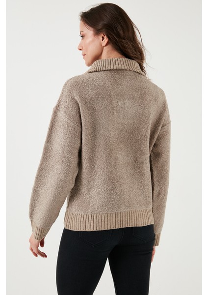 Regular Fit Yarım Fermuarlı Sweat Bayan Sweat 24K0373K1 indirimleri