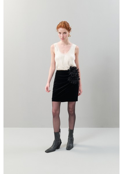 Mini Örme Etek Siyah K2515056_001