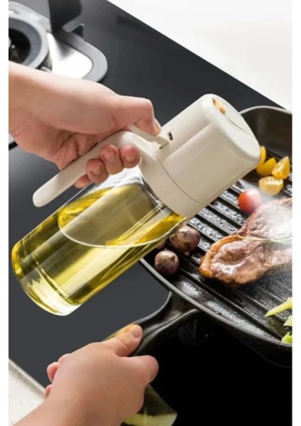 2'li Çift Fonksiyonlu Cam Yağdanlık 450ML Zeytinyağı Sıvıyağ Şişesi Airfryer Sprey Yağlık Sirkelik fiyatları