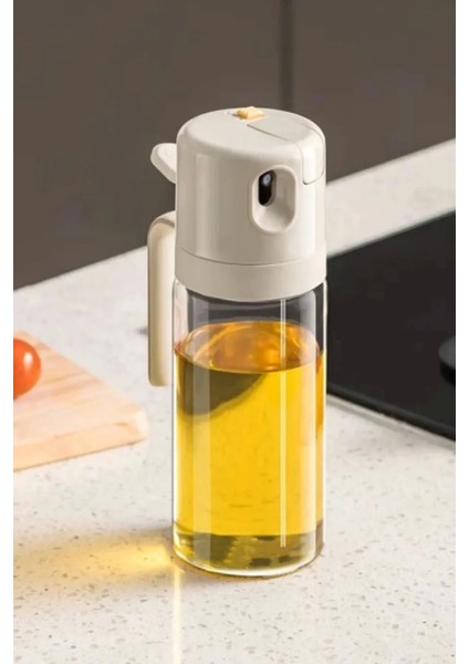 2'li Çift Fonksiyonlu Cam Yağdanlık 450ML Zeytinyağı Sıvıyağ Şişesi Airfryer Sprey Yağlık Sirkelik modelleri