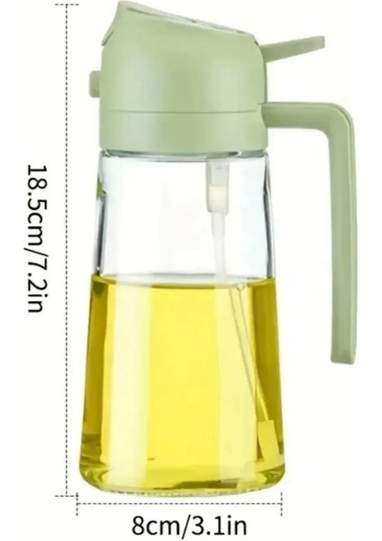 2'li Çift Fonksiyonlu Cam Yağdanlık 450ML Zeytinyağı Sıvıyağ Şişesi Airfryer Sprey Yağlık Sirkelik fırsatları