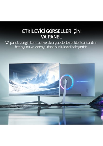 Vivid F10 24'' Curved Rgb Beyaz 120Hz 1ms Fhd Va Panel 2X2W Speaker Gaming Monitör (Sıfır Ölü Piksel Garantili)