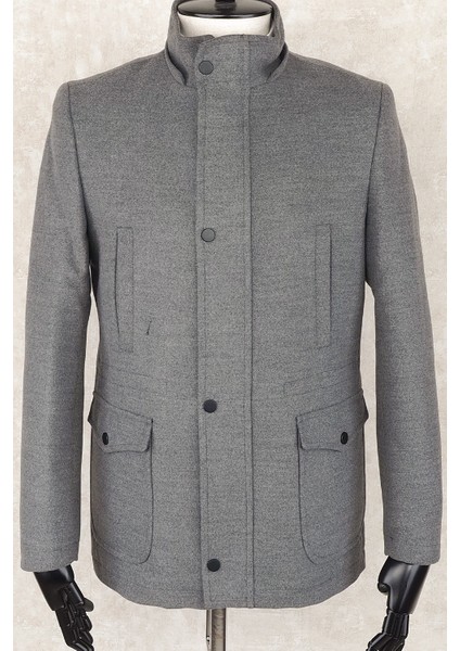 Jancarlucci Erkek Dizüstü Slimfit Çıkarılabilir Kapüşonlu Torba Cep Fermuarlı Astarlı Kaşe Kaban modelleri