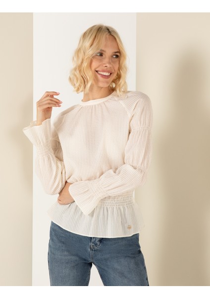 Kadın Ekru Comfort Fit Bluz 50254162-VR019 fiyatları