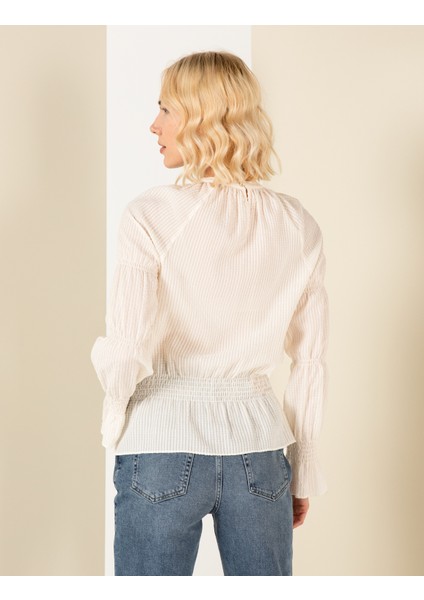 Kadın Ekru Comfort Fit Bluz 50254162-VR019 indirimleri