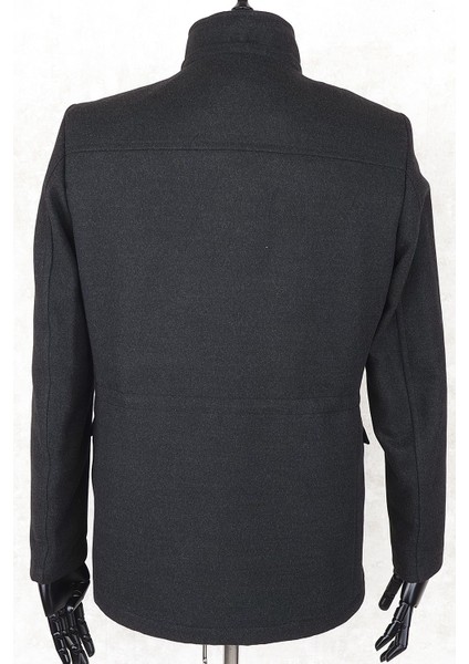 Jancarlucci Erkek Dizüstü Slimfit Çıkarılabilir Kapüşonlu Torba Cep Fermuarlı Astarlı Kaşe Kaban fırsatları