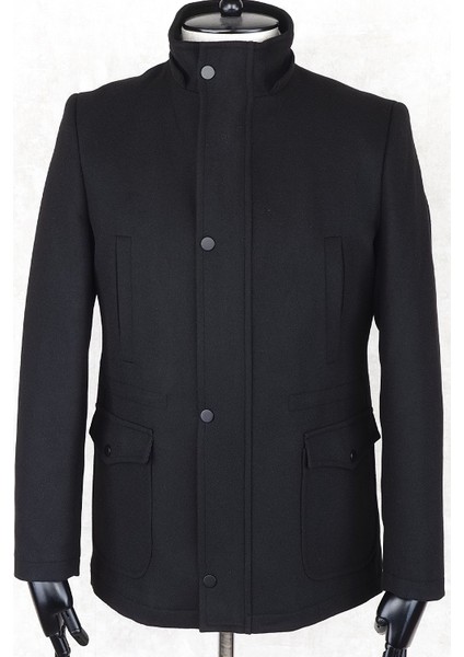 Jancarlucci Erkek Dizüstü Slimfit Çıkarılabilir Kapüşonlu Torba Cep Fermuarlı Astarlı Kaşe Kaban modelleri