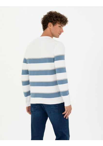 Erkek Ekru Slim Fit Bisiklet Yaka Triko Kazak 50278087-VR019 indirimleri