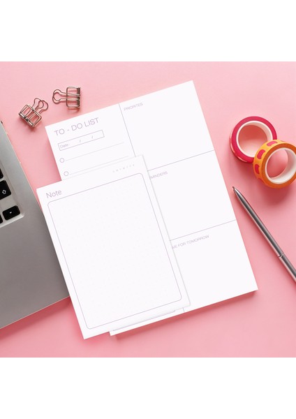 To Do List Planlayıcı Bloknot Defter Seti A5 50 Yaprak