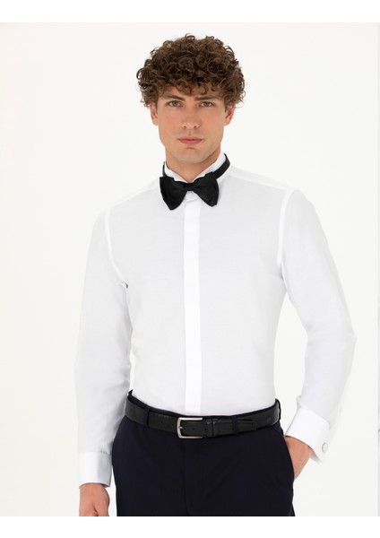 Erkek Beyaz Slim Fit Smokin Gömlek 50277752-VR013 modelleri