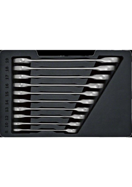 Profesyonel Cırcır Kombine Anahtar Takımı 10 Parça