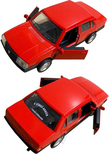 1/32 Ölçek Tofaş Şahin Metal Araba Sesli Işıklı 13 cm Kırmızı